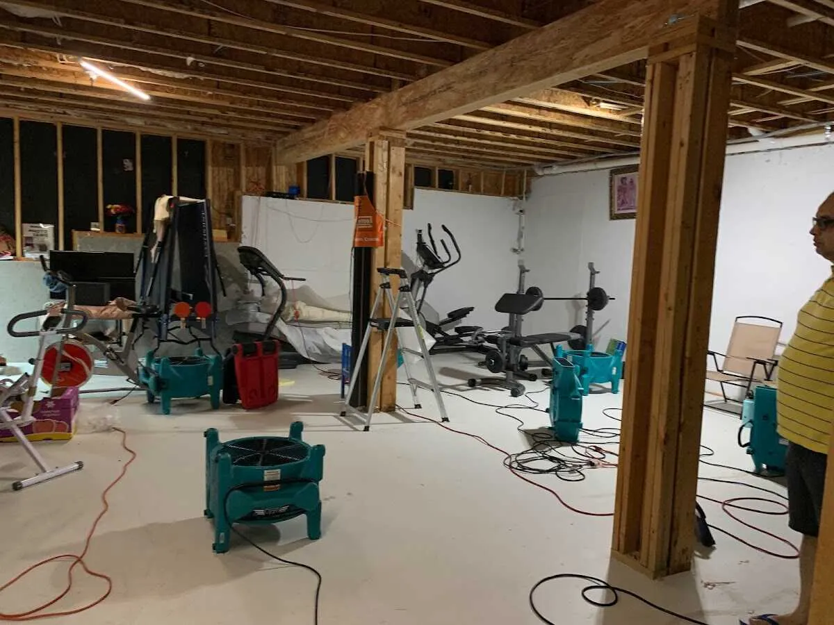 Basement drying equipment setup for Structural Drying in Colorado Springs
