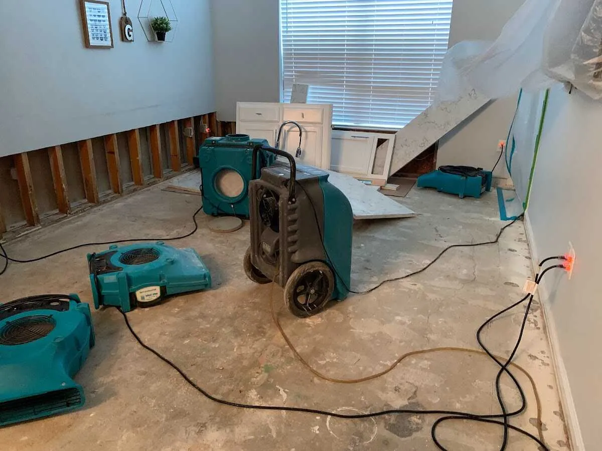 Dehumidifier in flood-cut room for Water Extraction & Removal in Colorado Springs